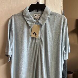 Tropical Light Blue Men's Polo Shirt